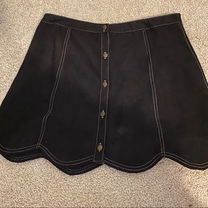 NWOT Black suede boutique skirt